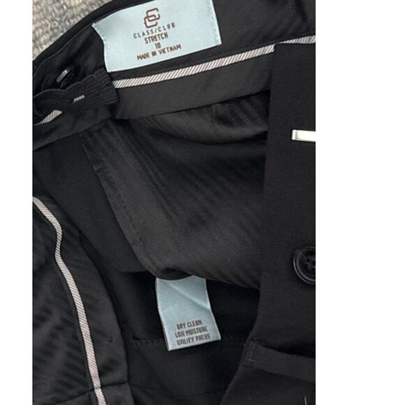 Class Club Stretch Black Adjustable Waist Flat Front Dress Pants Size Youth 10 - Picture 3 of 3